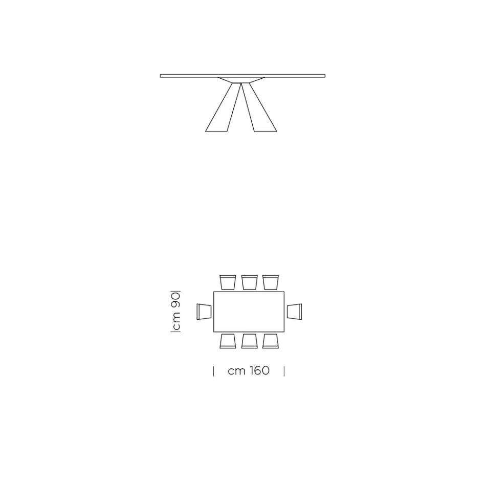 Dýhovaný jídelní stůl s ocelovou základnou Made in Italy - Dalmatian Viadurini