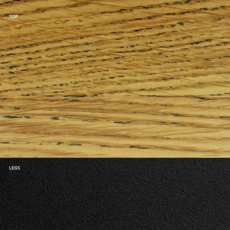 Dýhovaný jídelní stůl s ocelovou základnou Made in Italy - Dalmatian Viadurini