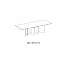 Keramický jídelní stůl a skleněná základna z extrémního světla vyrobená v Itálii - náhodná Viadurini