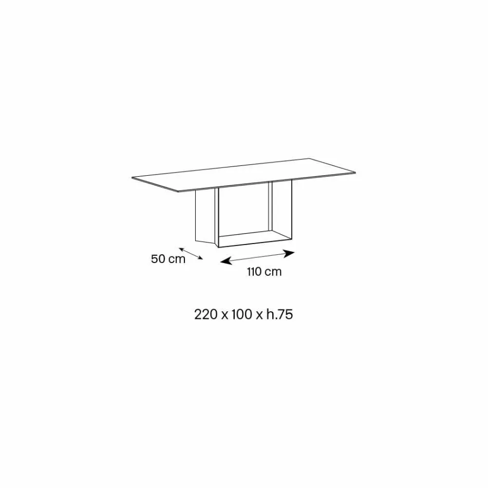 Keramický a bronzový kovový jídelní stůl císaře Made in Italy - Dark Brown Viadurini