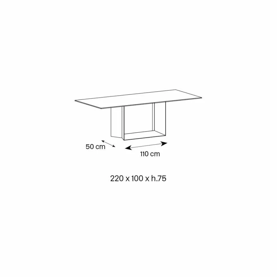 Keramický jídelní stůl Anthracite Savoy vyrobený v Itálii - tmavě hnědá Viadurini
