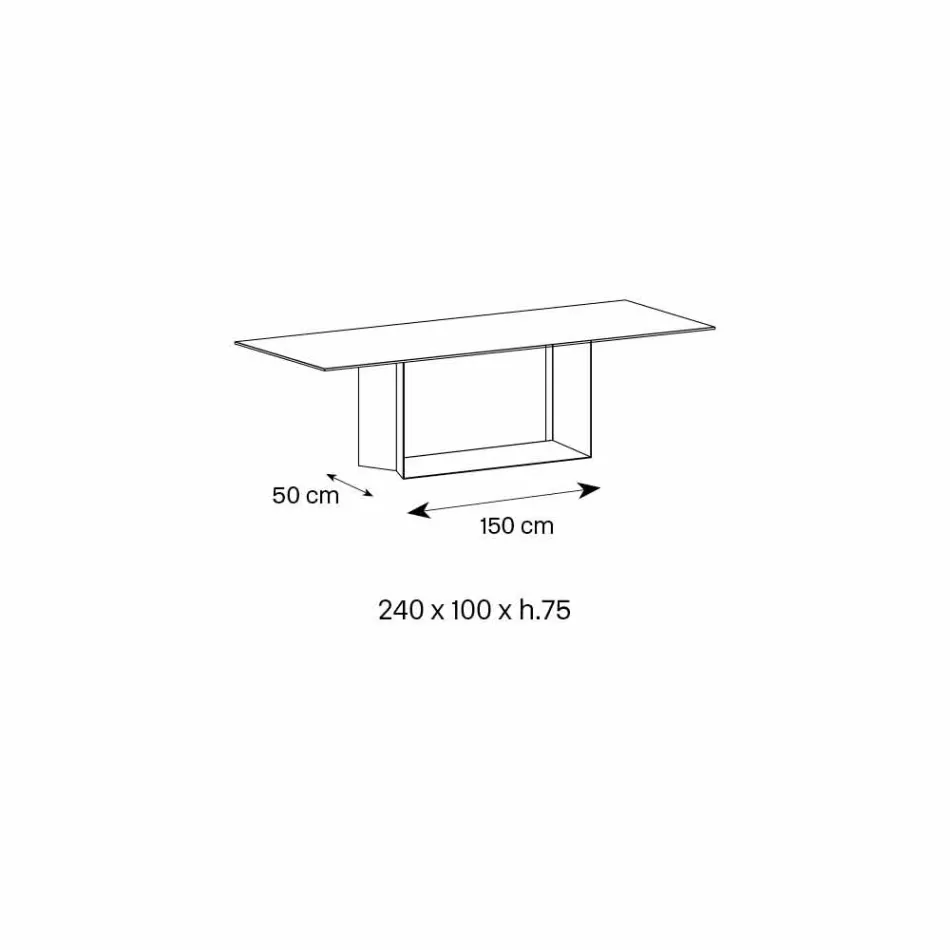 Keramický jídelní stůl Anthracite Savoy vyrobený v Itálii - tmavě hnědá Viadurini