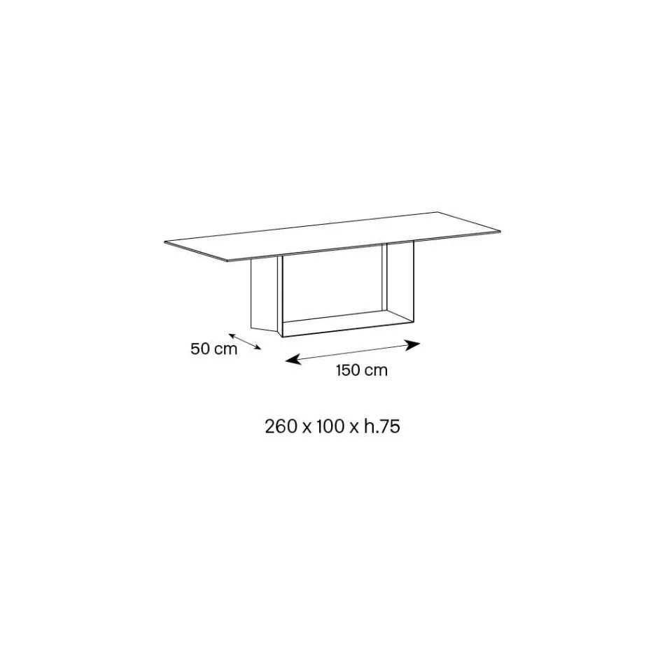 Keramický jídelní stůl Anthracite Savoy vyrobený v Itálii - tmavě hnědá Viadurini
