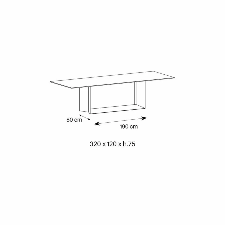 Keramický jídelní stůl Anthracite Savoy vyrobený v Itálii - tmavě hnědá Viadurini