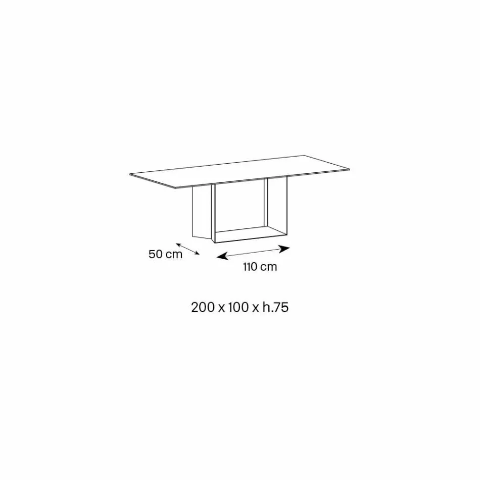 Keramický jídelní stůl Anthracite Savoy vyrobený v Itálii - tmavě hnědá Viadurini