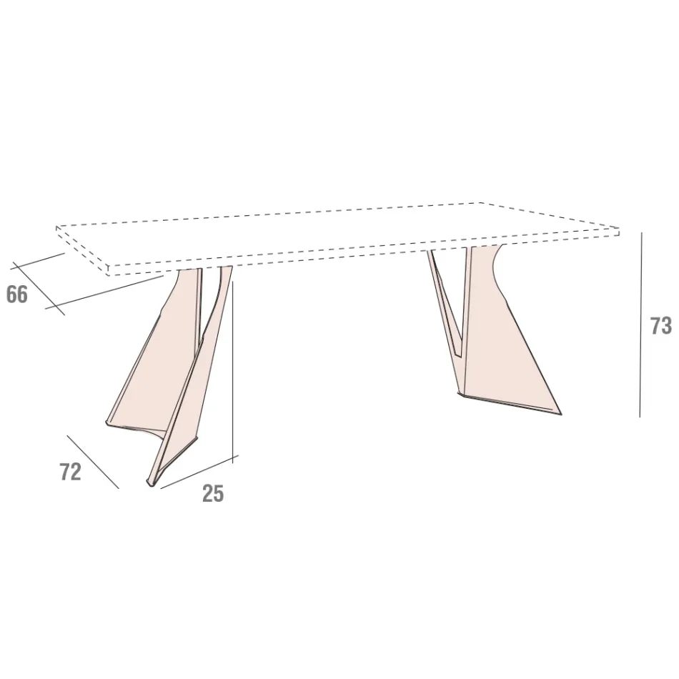 Jídelní stůl z Fenix a lakovaného kovu Made in Italy - Dotto Viadurini