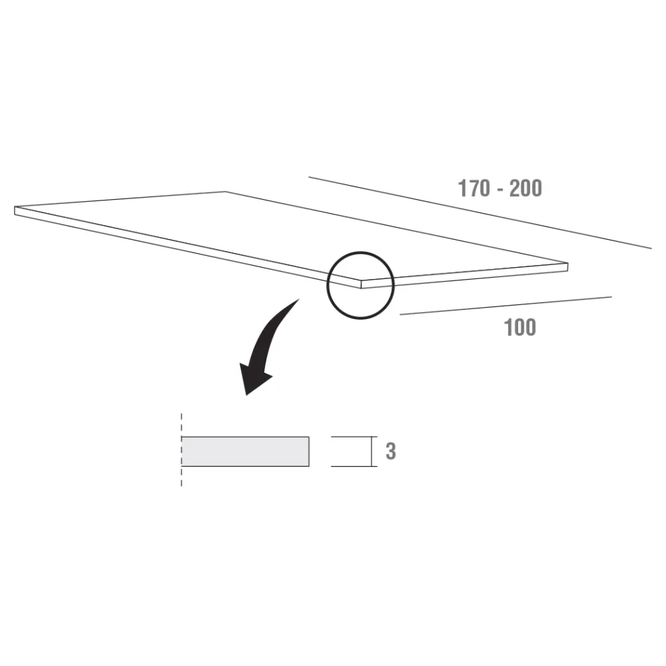 Jídelní stůl z Fenix a lakovaného kovu Made in Italy - Dotto Viadurini