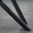 Jídelní stůl v šedé barvě Fenix a lakované oceli Made in Italy - Settimmio Viadurini