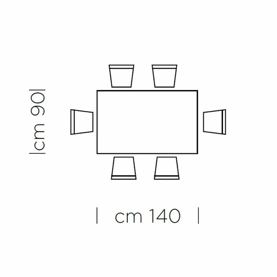 Jídelní stůl v šedé barvě Fenix a lakované oceli Made in Italy - Settimmio Viadurini