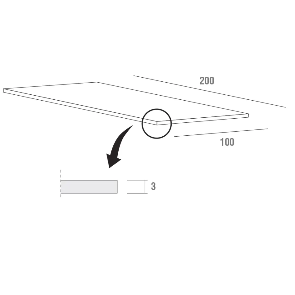 Jídelní stůl Hpl s kovovou základnou Made in Italy, Precious - Carlino Viadurini