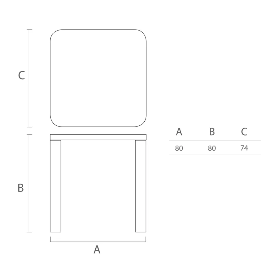 Jídelní stůl Hpl s polyetylenovými nohami Made in Italy - Glen Viadurini