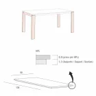 Jídelní stůl v Hpl mramorovém efektu a lakovaném kovu Made in Italy - Jupiter Viadurini