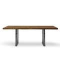 Jídelní stůl z benátného dřeva a tepané oceli Made in Italy - Strappo