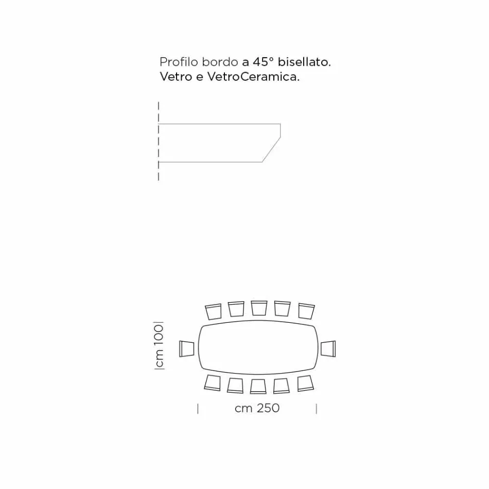 Jídelní stůl z hypermramoru a oceli Made in Italy, vysoká kvalita - Ezzellino Viadurini