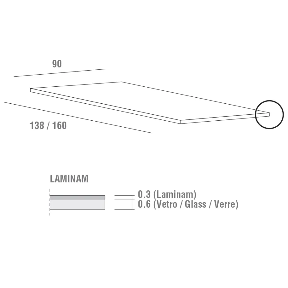 Jídelní stůl z lamina s hliníkovou konstrukcí Made in Italy - Bavorsko Viadurini