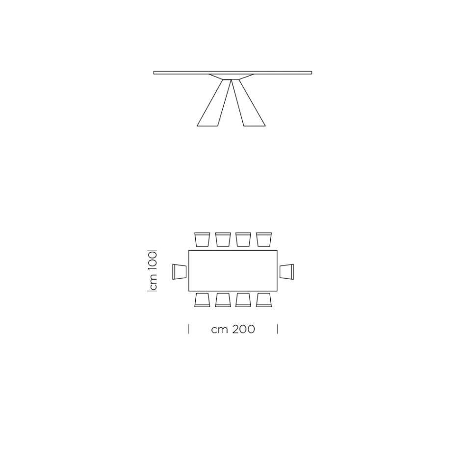 Jídelní stůl z HPL laminátu a vysoké kvality Made in Italy Steel - Dalmatian Viadurini