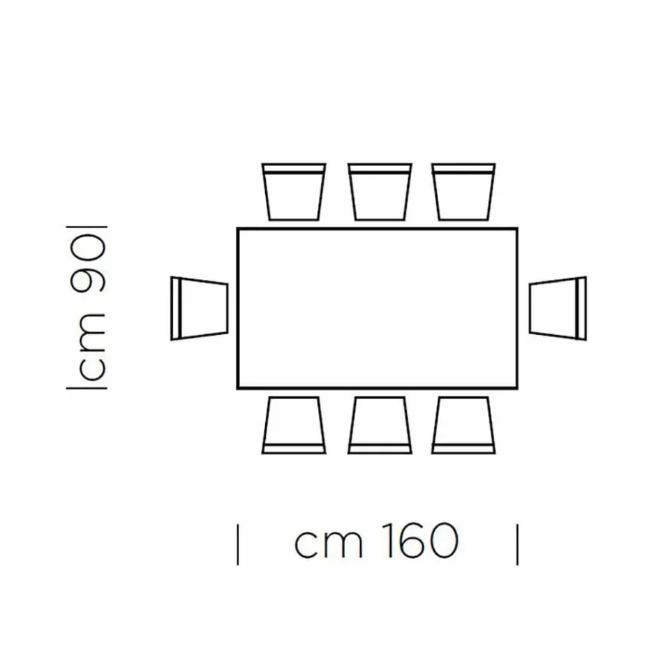 Jídelní stůl z HPL laminátu a jemné oceli Made in Italy - Settimmio Viadurini