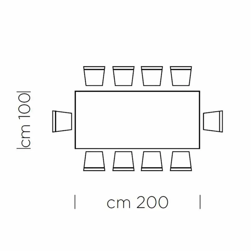 Jídelní stůl z HPL laminátu a jemné oceli Made in Italy - Settimmio Viadurini