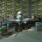 dřevěný jídelní stůl se skleněnou deskou, made in Italy, Bartolo Viadurini