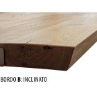 Jídelní stůl z vroubkovaného dubu a kovových prvků Made in Italy - Giusy Viadurini