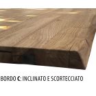 Jídelní stůl z vroubkovaného dubu a kovových prvků Made in Italy - Giusy Viadurini