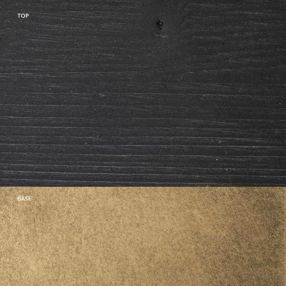 Jídelní stůl z vroubkovaného dubu a kovových prvků Made in Italy - Giusy Viadurini