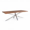Designový jídelní stůl Homemotion ze dřeva a nerezové oceli - Kaily
