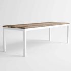 Moderní design venkovní dřevěný a hliníkový jídelní stůl - gangy Viadurini