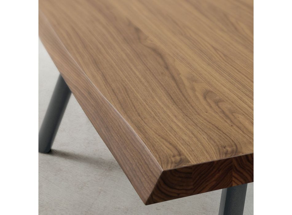 Jídelní stůl ze dřeva a hliníku Made in Italy, Precious - Lingotto Viadurini