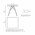 Čtvercový designový dřevěný a jídelní stůl HPL, 4 kusy - dřevo Faz od společnosti Vondom Viadurini