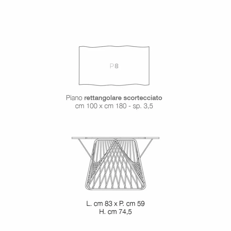 Jídelní stůl v moderním masivu vyrobeného v Itálii, Mitia Viadurini