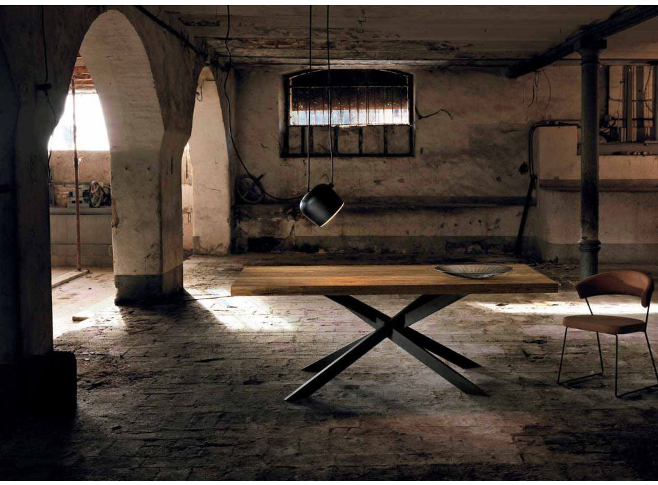 Moderní jídelní stůl z masivního dřeva vyrobený v Itálii Oncino Viadurini