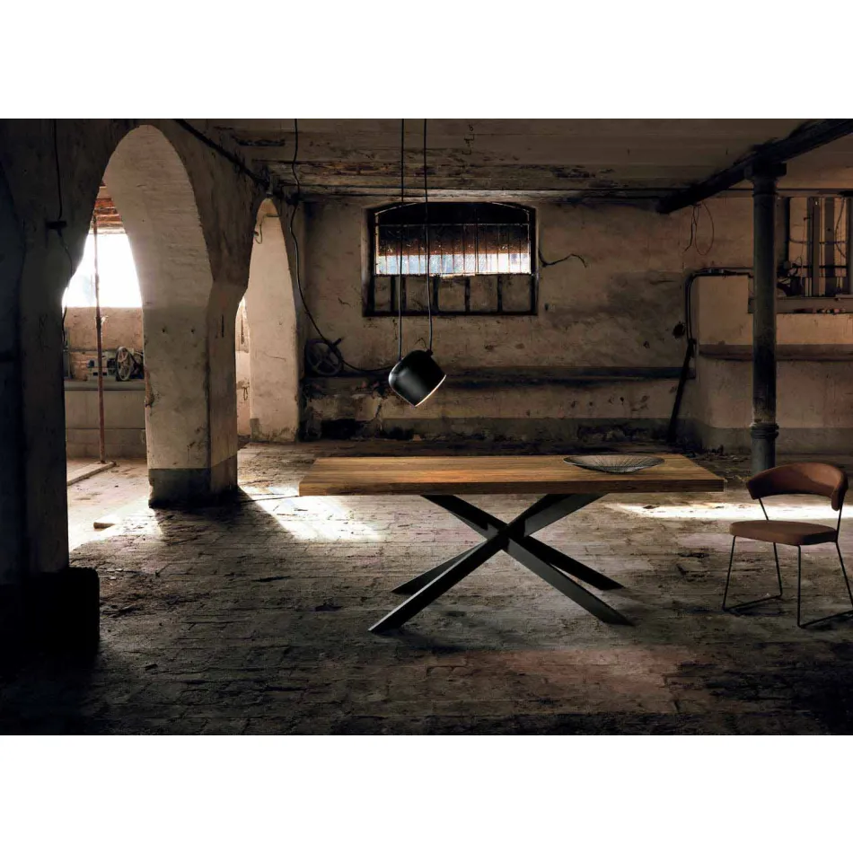 Moderní jídelní stůl z masivního dřeva vyrobený v Itálii Oncino Viadurini