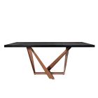 Jídelní stůl z dubového dřeva a kovu Nuvolato Copper Color Made in Italy - Patty Viadurini