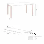 Jídelní stůl z melaminu a lakovaného kovu vyrobený v Itálii - Remigio Viadurini