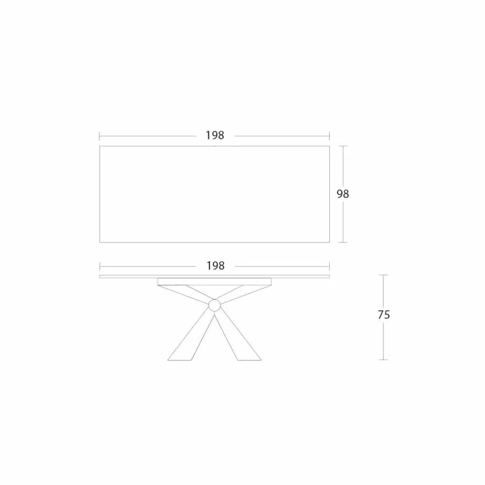 Kovový jídelní stůl a keramická deska Made in Italy Design - Anaconda Viadurini