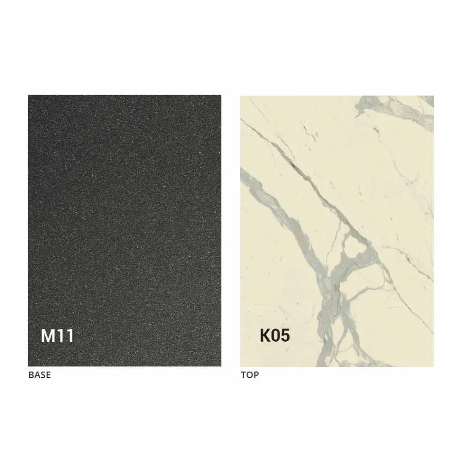 Kovový jídelní stůl a keramická deska Made in Italy Design - Anaconda Viadurini