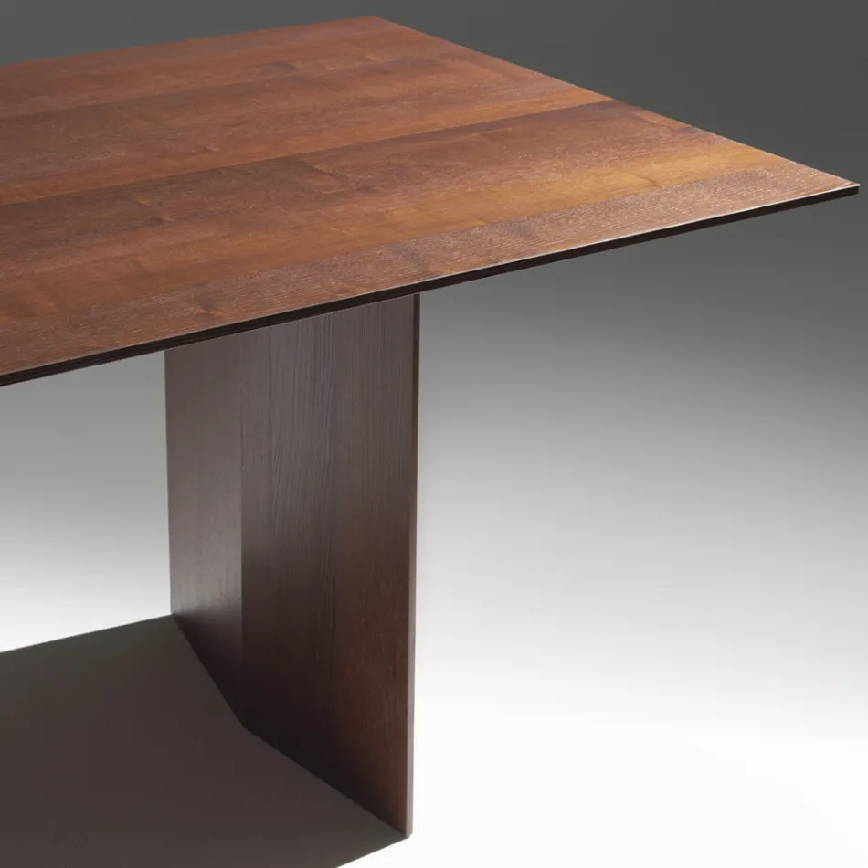 Jídelní stůl z překližky dýhované tepelně upraveným jasanem - Akvárium Viadurini