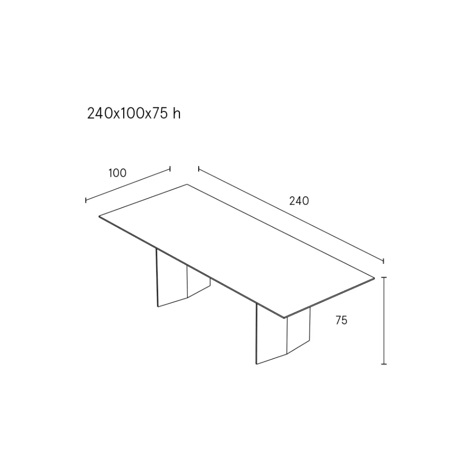 Jídelní stůl z překližky dýhovaný tepelně upraveným jasanem - Akvárium Viadurini