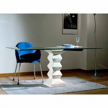 Jídelní stůl z kamenů a křišťálu s moderním designem Bacco Viadurini
