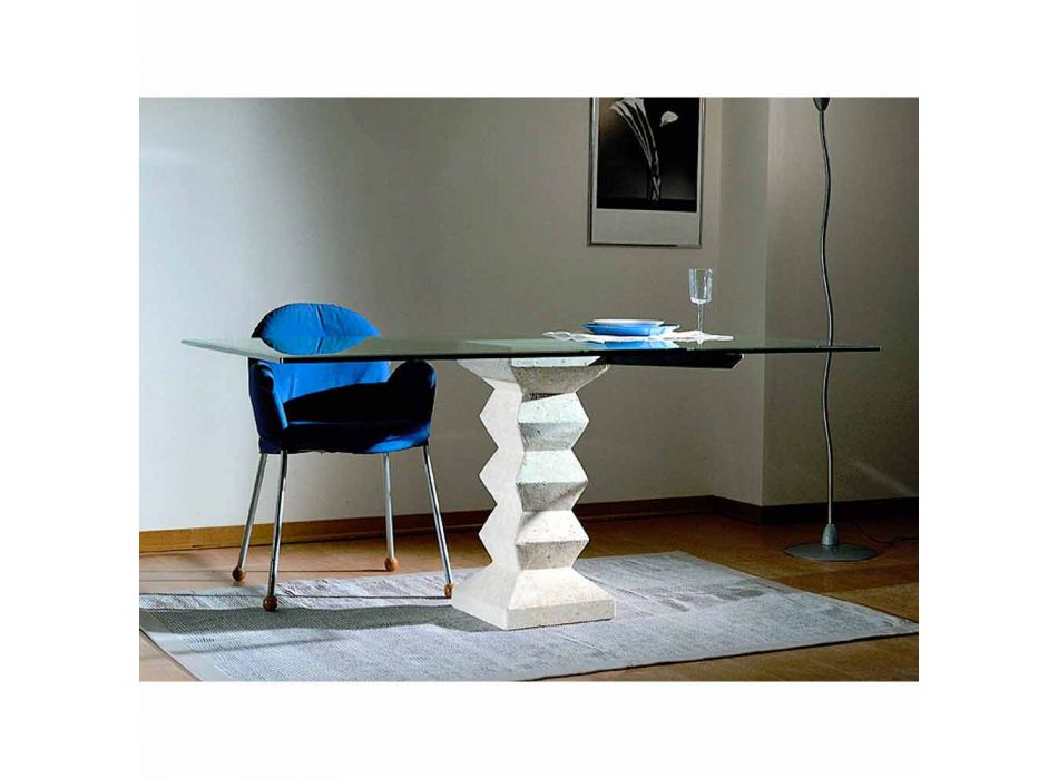 Jídelní stůl z kamenů a křišťálu s moderním designem Bacco Viadurini