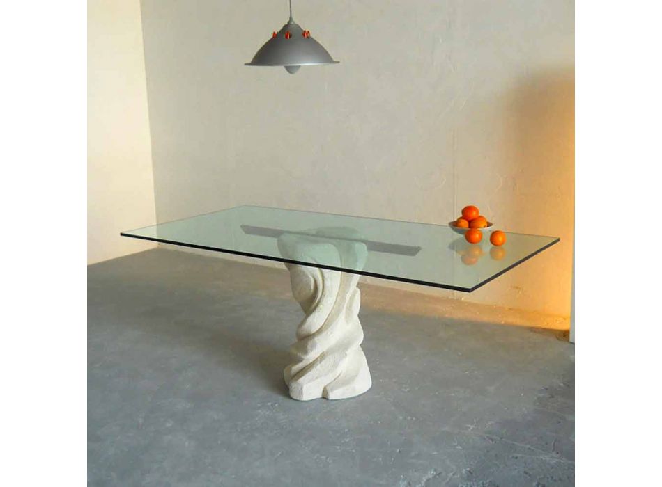 kamenný jídelní stůl a sklo moderní design Uran Viadurini