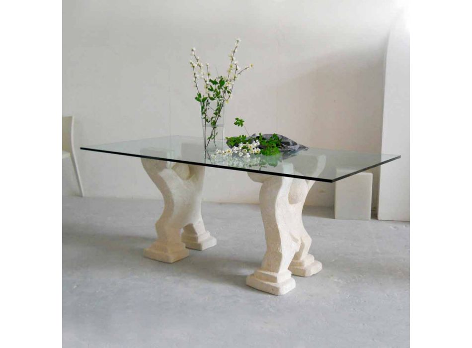 Kamenný jídelní stůl a moderní design krystal Medusa Viadurini