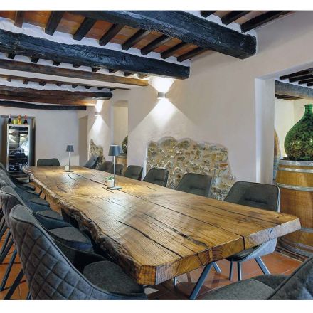 Sekulární dubový jídelní stůl a 14 židlí v ceně Vyrobeno v Itálii – Dite, jedinečný kus Viadurini