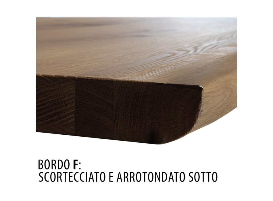 Jídelní stůl z masivního dubu a křišťálové podnože Made in Italy - Iker Viadurini