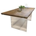 Jídelní stůl z masivního dubu a křišťálové podnože Made in Italy - Iker