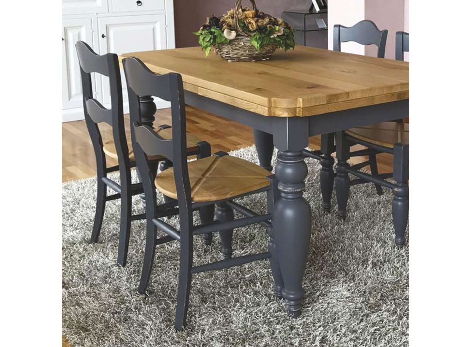Včetně spleteného dubového jídelního stolu a 4 židlí Made in Italy - Rafael Viadurini