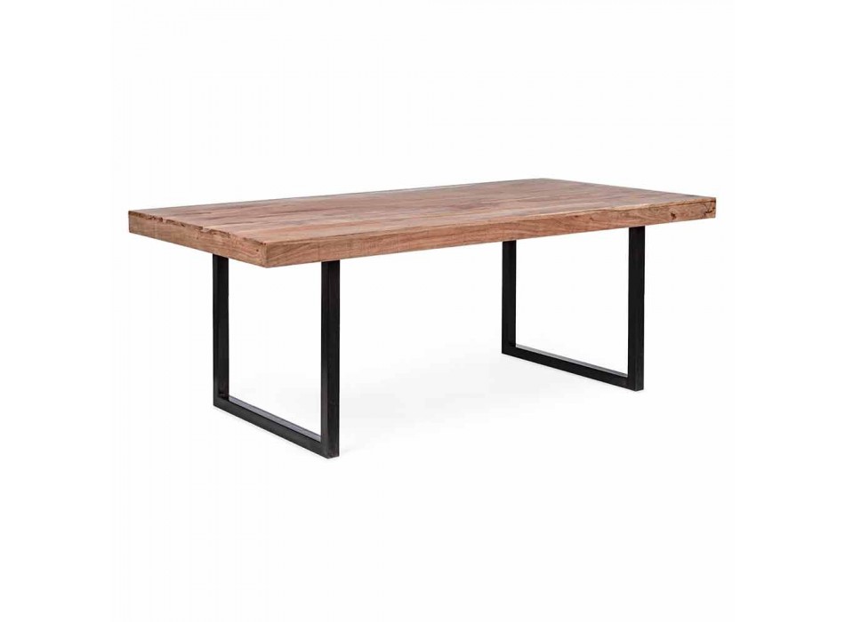 Průmyslový jídelní stůl ze dřeva a oceli Homemotion - Molino Viadurini