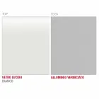 Jídelní stůl z bílého skla a lakovaného kovu vyrobený v Itálii - brož Viadurini