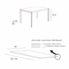 Jídelní stůl z bílého skla a lakovaného kovu vyrobený v Itálii - brož Viadurini